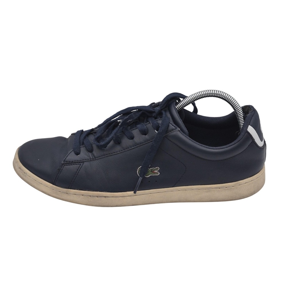 Lacoste Shoes Mens Size 10 Navy Carnaby Evo BL 1 Leather Sneakers 733SPM1002003